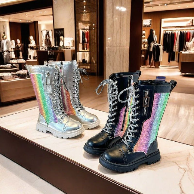 Girls' Boots, No More Than Knee-High, Autumn and Winter High Boots, Catwalk Performance Boots, Kidsren's Fashion Princess High Boots, Simple