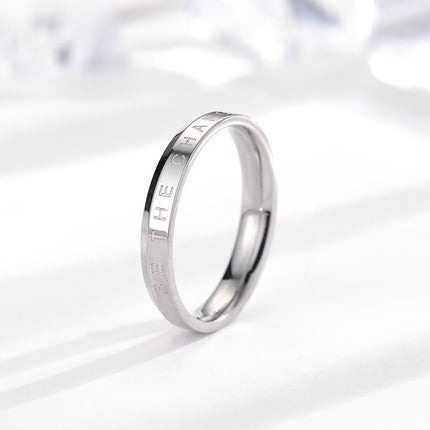 Japanese and Korean dw ring fashion explosion lovers ring 18k rose gold plain ring simple stainless steel ring tide jewelry