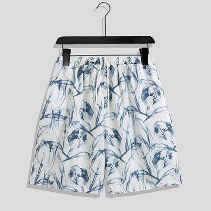 Summer Beach Shorts for Men Trendy Brand Ins Loose Sports Five-Point Quick-Dry Floral Shorts Trendy Couple Casual Large Shorts
