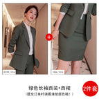 Green Long Sleeve Suit Dress / S
