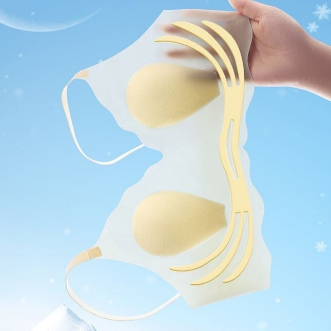 Rabbit Ear Bra for Women with Large Busts, Minimizing Effect, Vest-Style, Gathered, Wireless, Rabbit Ear Cup, Lift-Up Bra, Seamless, Thin Style