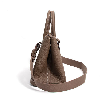2025 New Women's Bag Top Layer Cowhide Large Capacity High-end Garden Bag Fashionable All-match Commuter Leather Handbag