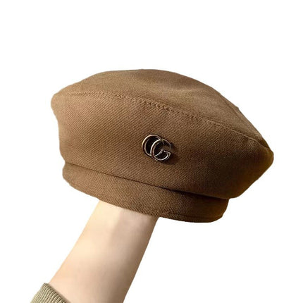Spring and Autumn New Starry Sky online celebrity beret women's fashion all-match black painter hat Net red face small beret hat
