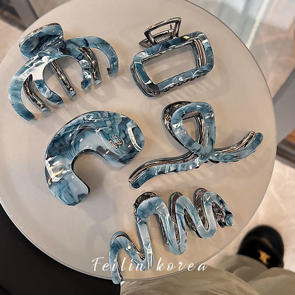 New popular acetate metal hair clip women's large hairpin hair volume large hair grip headdress light luxury high-end design hair accessories