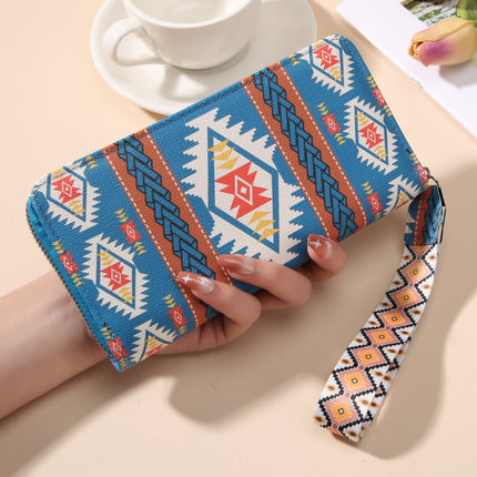 Cross-Border New Model Women's Korean-Style Long Versatile Large-Capacity Double-Layer Retro Pattern Coin Purse and Phone Bag