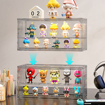 Container Blind Box Storage Box Stackable with Split Trendy Play Hand-made Box Desktop Transparent Acrylic Doll Blind Box