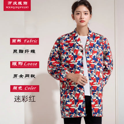Work Clothes, Long Coat, Men's Camouflage Coveralls, Wear-Resistant Long-Sleeved Apron, Warehouse Manager, Thickened, Wear-Resistant and Anti-Fouling