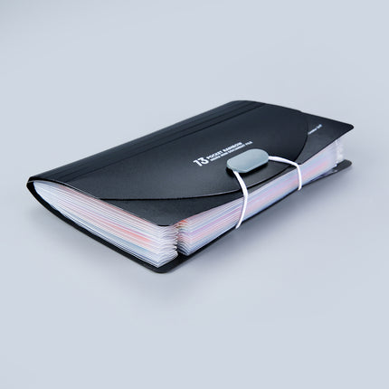 New A6 three-sided bill holder 13 mini organ bag PP rainbow inside page invoice receipt storage holder wholesale