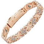 Rose gold four-prong buckle