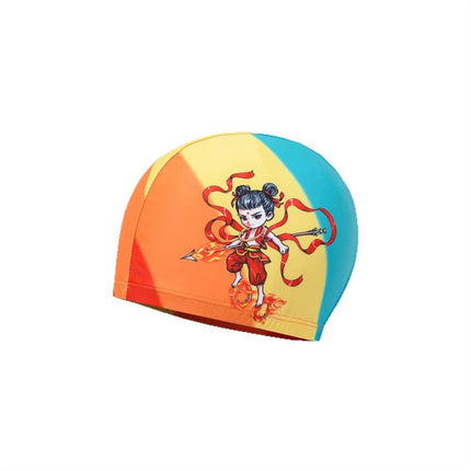 2025 Nezha Swimsuit Kidsren's Cartoon Swimsuit Swimming Cap Cute Boy Swimsuit Small and Medium-Sized Kidsren's One-Piece Swimsuit