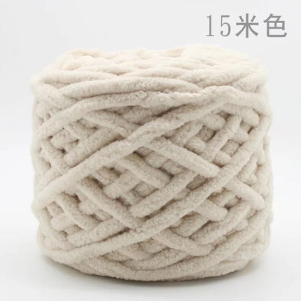 Factory wholesale 100g thick ice strip wool single-strand woven wool ball hook crochet slippers thread self-woven wool ball