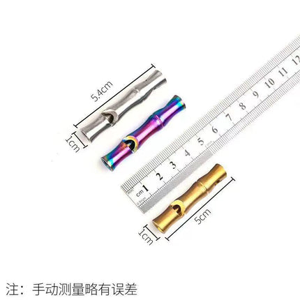 Stainless steel bamboo whistle outdoor camping survival whistle high decibel metal whistle emergency survival whistle distress whistle