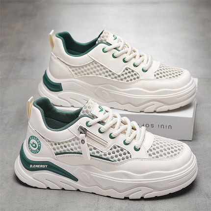 Summer New Mesh Thin Lace-Up Breathable Sneakers Trendy Versatile Shallow Men's Casual Slip-On Shoes