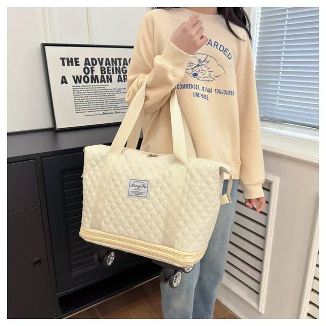 Cross-Border Universal Wheel Travel Bag Luggage Storage Maternity Bag Dry and Wet Separation Large Capacity Fitness Portable Portable Type