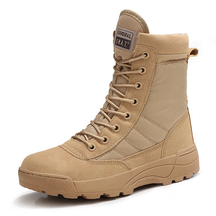Manufacturer's Ready-Made Safety Shoes, Wear-Resistant Soft Soles, New Military Boots, Men's Anti-Smash, Anti-Puncture, Breathable, Lightweight Hiking Shoes