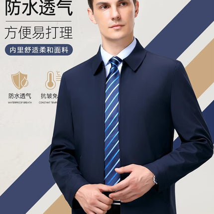 Spring and Autumn Men's Dad Jacket for Middle-aged and Elderly Business Casual Jacket Jacket Lel Men's Father Jacket