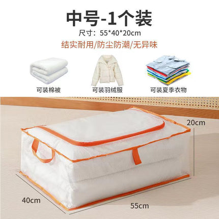 Pvc Bed Storage Box with Thick Steel Frame and Thickeneded Fabric Transparent Storage Box Large Capacity Covered Moisture-Proof Storage Box