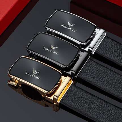 King Paul Belt Men's Genuine Leather Automatic Buckle Business Simple Belt Alloy Trousers Belt Men's High Sense