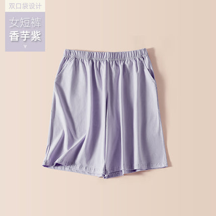 [7A antibacterial] pure cotton Women's pajama pants summer fifth pants shorts thin plus size home Outdoor Sports Leisure