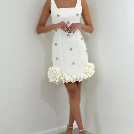 European and American New Summer Sling Nail Drill Hip Evening Dress Sexy Slim Niche Design Sense Bandage dress