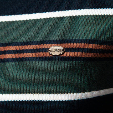 2024 Half-Stripesd European Size Knitwear Autumn and Winter Casual New Men's Knitwear Men's Top Zipper Cross-Border Green