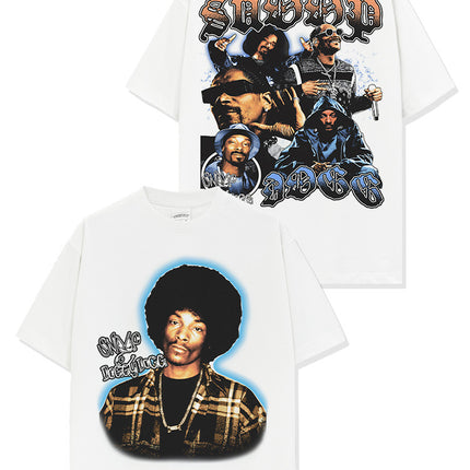 Cross-border Retro Snoopy Dog SNOOP DOGG Printed Short-sleeved T-shirt Washed Long-sleeved Casual Hooded Sweatshirt