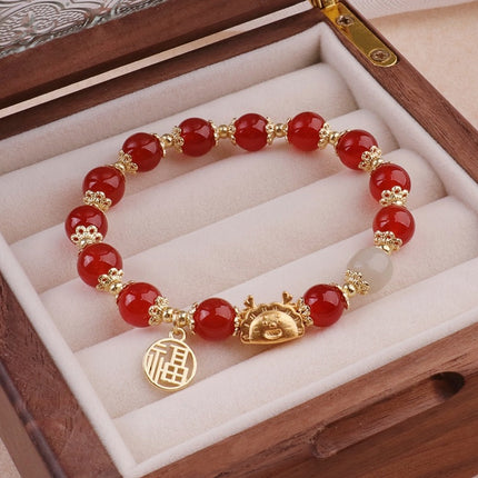 New Chinese-Style Ancient Beaded Elastic String Bracelet, Sweet Girl's Glass Bracelet, Night Market Stall, Cross-Border Live Broadcast Jewelry