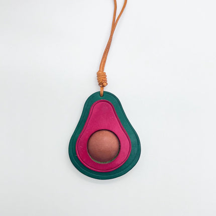 Handmade Genuine First-Layer Cowhide Avocado Bag Pendant Car Hanging Ornament Keychain Accessory Decoration