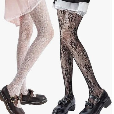 Cross-Border Fishnet Stockings Spring Summer Autumn Small Moon Pattern Hollow-Out Thin Lace Pantyhose Black Anti-Snag Tights