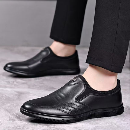 Men's leather shoes soft leather soft bottom business casual men's shoes work security work father shoes wholesale a generation of hair