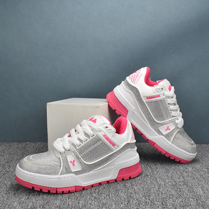 2025 Casual Leather New Low-Top Korean Style Men's Sneakers Breathable Trendy White Shoes Versatile Thick Sole Spring