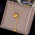 Gold big and small ball necklace