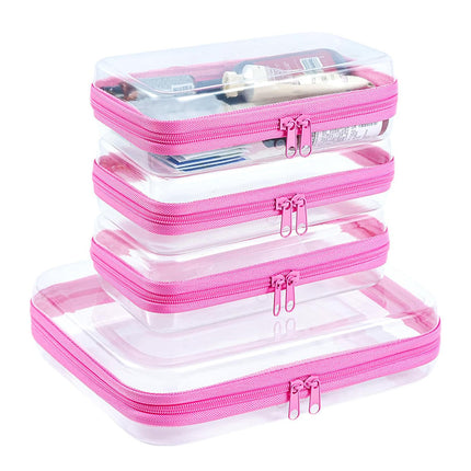 2024 Amazon PET Travel Storage Bag suit Wash Cosmetics Storage Home Zipper Toy Hard Plastic