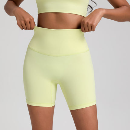 Wholesale Women's Slim Yoga Riding Shorts Sanding High Elastic Sports Fitness Quarterpants Inside Pocket Short