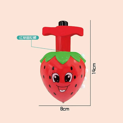 Cartoon luminous strawberry gyro music rotating outdoor lights children flash toys night market stall supply wholesale