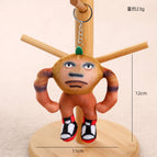 Size as shown in color / Small orange muscular man pendant - about 12cm/23g