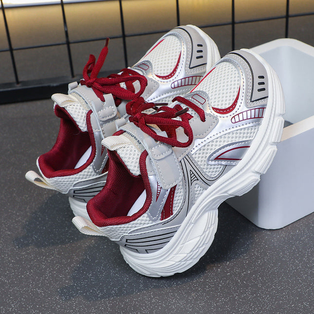 Children's Sports Shoes 2025 Spring & Fall New Popular Fashion Mesh Soft Sole Dad Casual and Comfortable Sports Shoes Trend