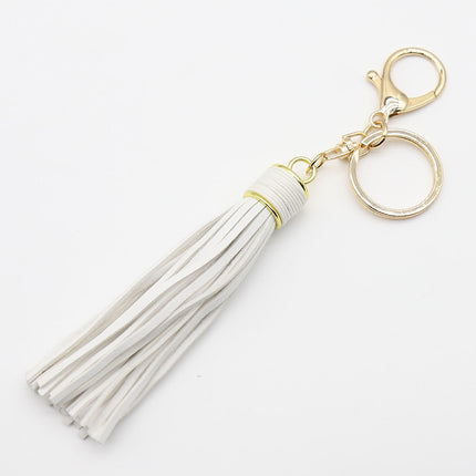 Wax line alloy gift leather tassel car key chain women's bag pendant key chain jewelry Amazon diy