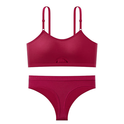 Cross-border Simple Casual Women's Underwear suit Breathable Comfortable Sling Beautiful Back Sports Women's Bra Underwear suit