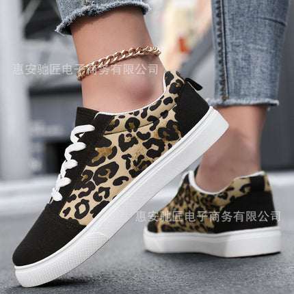 2025 Summer New Canvas Shoes Student Casual Running Shoes Men's Fashion Leopard Print Men's Shoes Wholesale Fashion Versatile