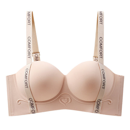 Southeast Asia Cross-Border Peach Heart Half-Cup Small Bust Push-Up Bra Without Underwire for Women, Anti-Sagging and Side Breast Gathering Bra