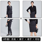 Gray suit + pants + skirt + shirt / S
