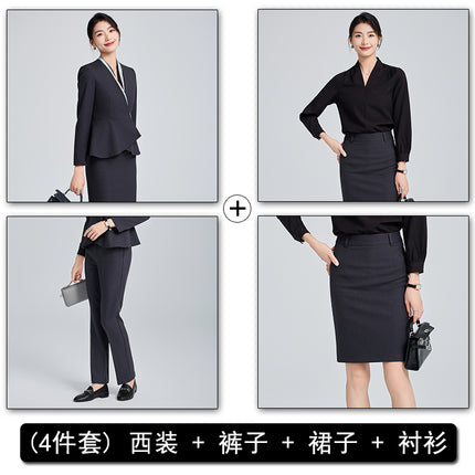 High-end Suit suit Women's Spring and Autumn High-end Temperament Professional Uniform Hotel Front Desk Tooling Beauty Salon Overalls