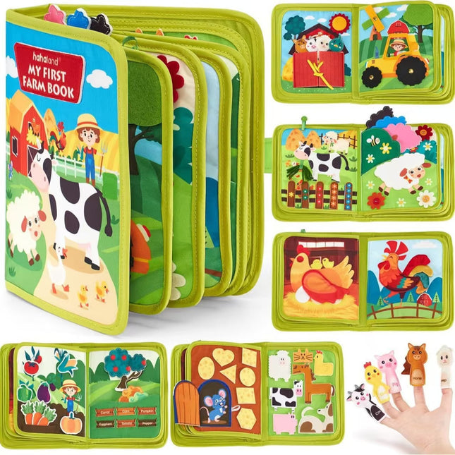 Amazon Enlightenment Educational Early Learning Book Animal Farm Children's Busy Learning Board Story Felt Cloth Book Handmade