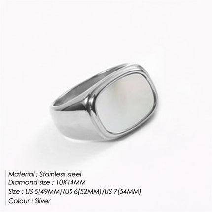 European and American Stainless Steel Ring Square Ring Gold White Ring Women Jewelry Ring Ring Wholesale