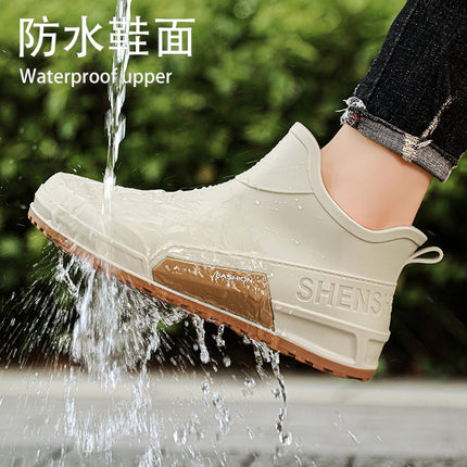 Short-Tube Rain Boots for Men, Non-Slip and Wear-Resistant, Suitable for Fishing and Water Activities, 2026 Men's Waterproof Kitchen Rain Boots, Beach Shoes