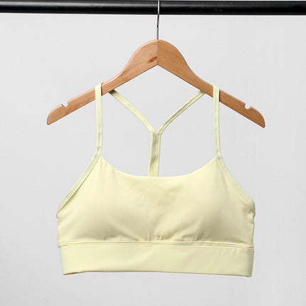Luo Qi double-sided brushed nude yoga sports underwear fitness running outer wear beauty back shockproof vest bra for women