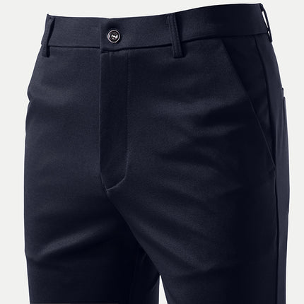 Men's Western Pants Stretch Winter fleece-lined Thickened Clothing Pants Straight Tube Dosing Light Business Pants Fashionable Casual Pants for Men