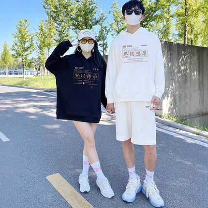 High-End Oversize Tops for Men and Women, Special Couple Wear, Autumn and Winter Velvet Hooded Sweatshirts, Trendy Brand Class Uniforms