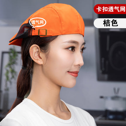 Catering work beret hot pot shop bakery coffee shop waiter breathable net cap oil smoke-proof chef cap